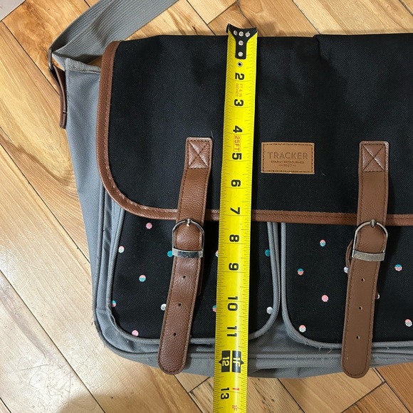 💥 5 for $15 - Black and Gray Canvas Messenger Bag with Adjustable Strap - Picture 6 of 6